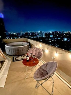 Glamping con jacuzzi en piso 15, único en Gdl, vistas espectactaculares
